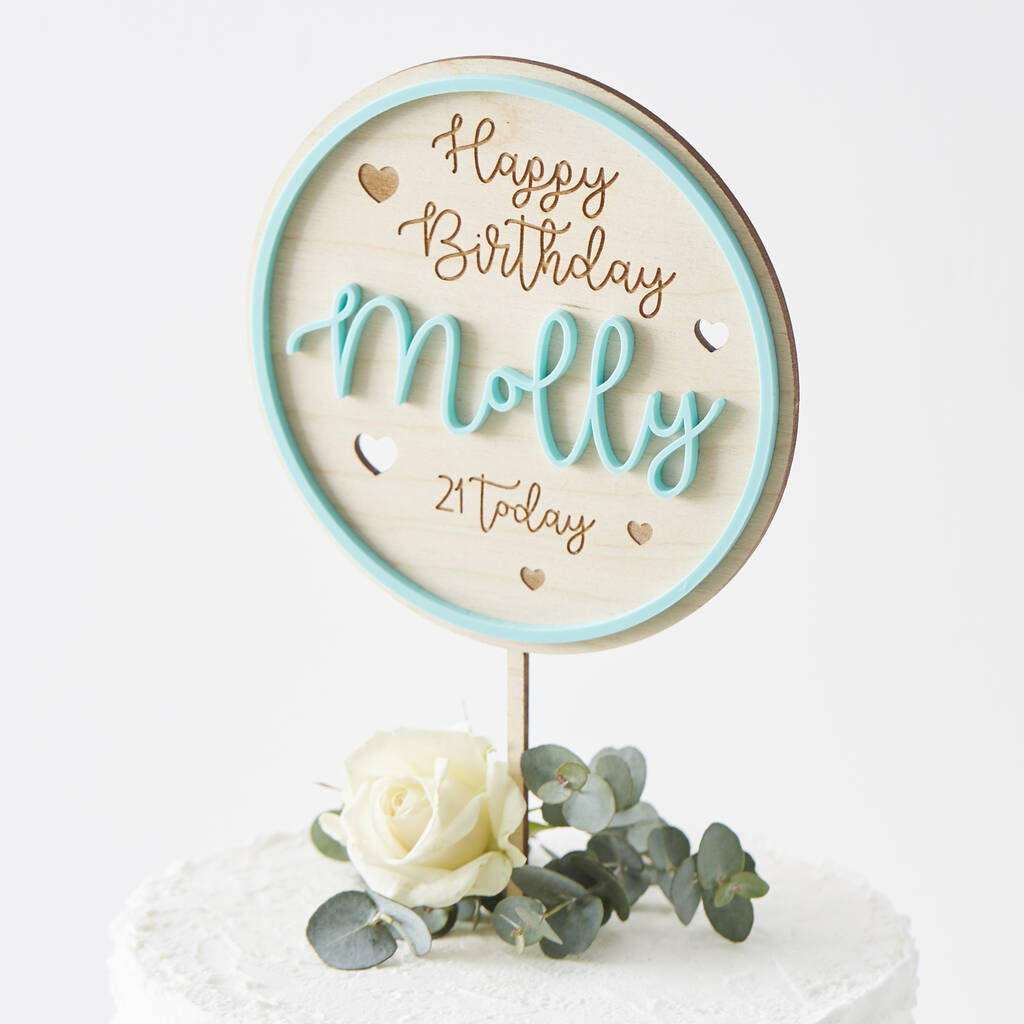 Colour Pop Personalised Birthday Cake Topper, 1 of 9