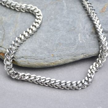 Men's Chunky Wheat Link Stainless Steel Chain, 3 of 7