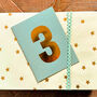 Mini Gold Foiled Number Three Card, thumbnail 1 of 5