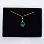 Oval Emerald Green Crystal Pendant Necklace, thumbnail 2 of 4