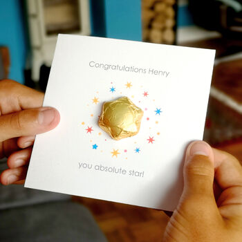 Personalised Congratulations Chocolate Star Card, 2 of 4