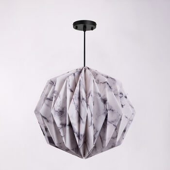 Marble Pattern Origami Globe Lampshade, 3 of 4
