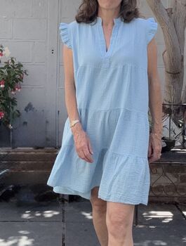 Short Cotton Cheesecloth Dress, 2 of 5