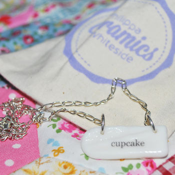 'Cupcake' Porcelain Charm Necklace, 3 of 4