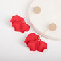 Red Rose Petal Long Drop Earrings, thumbnail 3 of 3