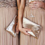 Bridesmaids Champagne Leather Clutch Bag Set Of Four, thumbnail 5 of 10