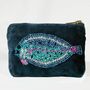 Velvet Beaded Flat Fish Coin Purse, thumbnail 2 of 4