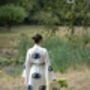 Long Organic Cotton Robe: White With Dark Blue And Black Eye, thumbnail 8 of 8