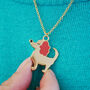 Cute Dog Charm Necklace Gold Plated, thumbnail 1 of 4