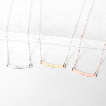 Personalised Curved Bar Necklace, 2 of 4