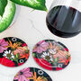 Poppy Coasters Boxed Set Of Four Round Heat Resistant, thumbnail 3 of 10