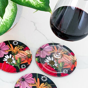 Poppy Coasters Boxed Set Of Four Round Heat Resistant, 3 of 10
