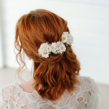 Daisy Chain Dried Flower Wedding Bridal Hair Pin Set, 2 of 4