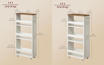 Four Tier Slim Storage Trolley Kitchen Cart, 2 of 6