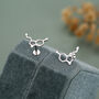 Sterling Silver Serotonin Molecule 16 G Flat Back Labret Earrings, thumbnail 1 of 12