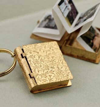 Personalised Family Album Floral Locket Keyring, 2 of 12