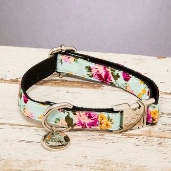 The Barnes Blue Floral Dog Collar, 3 of 6