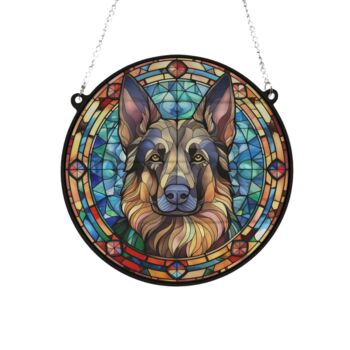 German Shepherd Stained Glass Effect Suncatcher, 2 of 6