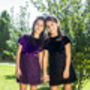 Alessia Girls Velvet Dress With Matching Hair Clip, thumbnail 2 of 3