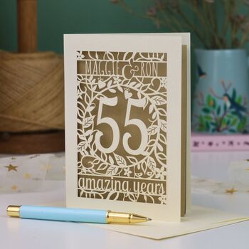 Emerald Wedding Anniversary Card 55 Amazing Years, 4 of 7