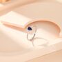 Sterling Silver Created Blue Sapphire Droplet Ring, thumbnail 10 of 12