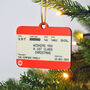 Personalised Train Ticket Christmas Tree Decoration, thumbnail 3 of 7