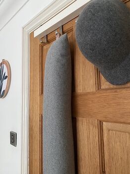 Grey Draught Excluder, Weighted Door Draft Stopper, 3 of 5
