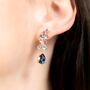 Blue Gemstone Drop Earrings In Sterling Silver And Gold, thumbnail 6 of 10