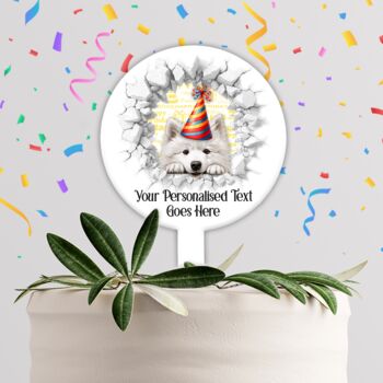 Personalised Samoyed Birthday Break Through, 3 of 8