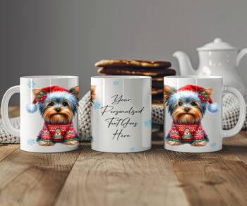 Personalised Yorkshire Terrier In Christmas Jumper Mug, 2 of 2