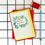 'Happy Birthday' Hand Embroidered Doodle Card, thumbnail 1 of 2