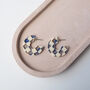 Ocean Checker Hoop Earrings, thumbnail 2 of 6