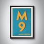 M9 Manchester Typography Postcode Print, thumbnail 4 of 8