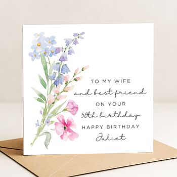50th Birthday Romantic Card For Wife, Her, 2 of 7