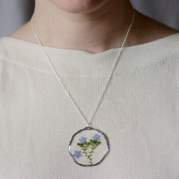 Forget Me Not Garden Silver Or Gold Statement Necklace, 2 of 11