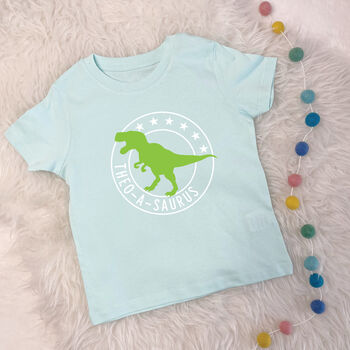 Personalised Dinosaur Kids T Shirt, 4 of 9