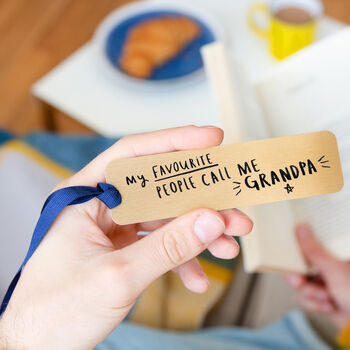 'My Favourite People Call Me Grandad' Gold Bookmark, 2 of 12