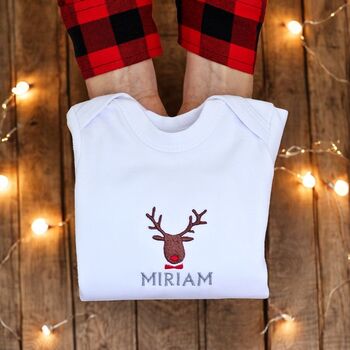 Personalised First Christmas Baby Vest, 7 of 12