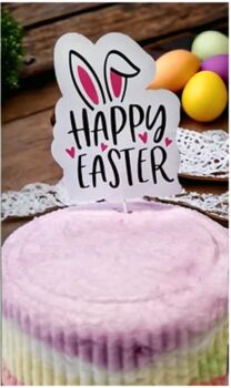 Happy Easter Candy Floss Cake And Bunny Tails Vegan And Dairy Free, 3 of 4