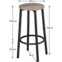 Set Of Two Pub Stools Round Bar Chairs Seats, thumbnail 10 of 12