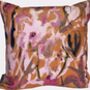 Abstract Floral Velvet Cushion, Terracotta, thumbnail 4 of 4