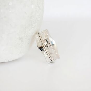 Personalised Sterling Silver Slim Wave Spinning Ring, 5 of 12