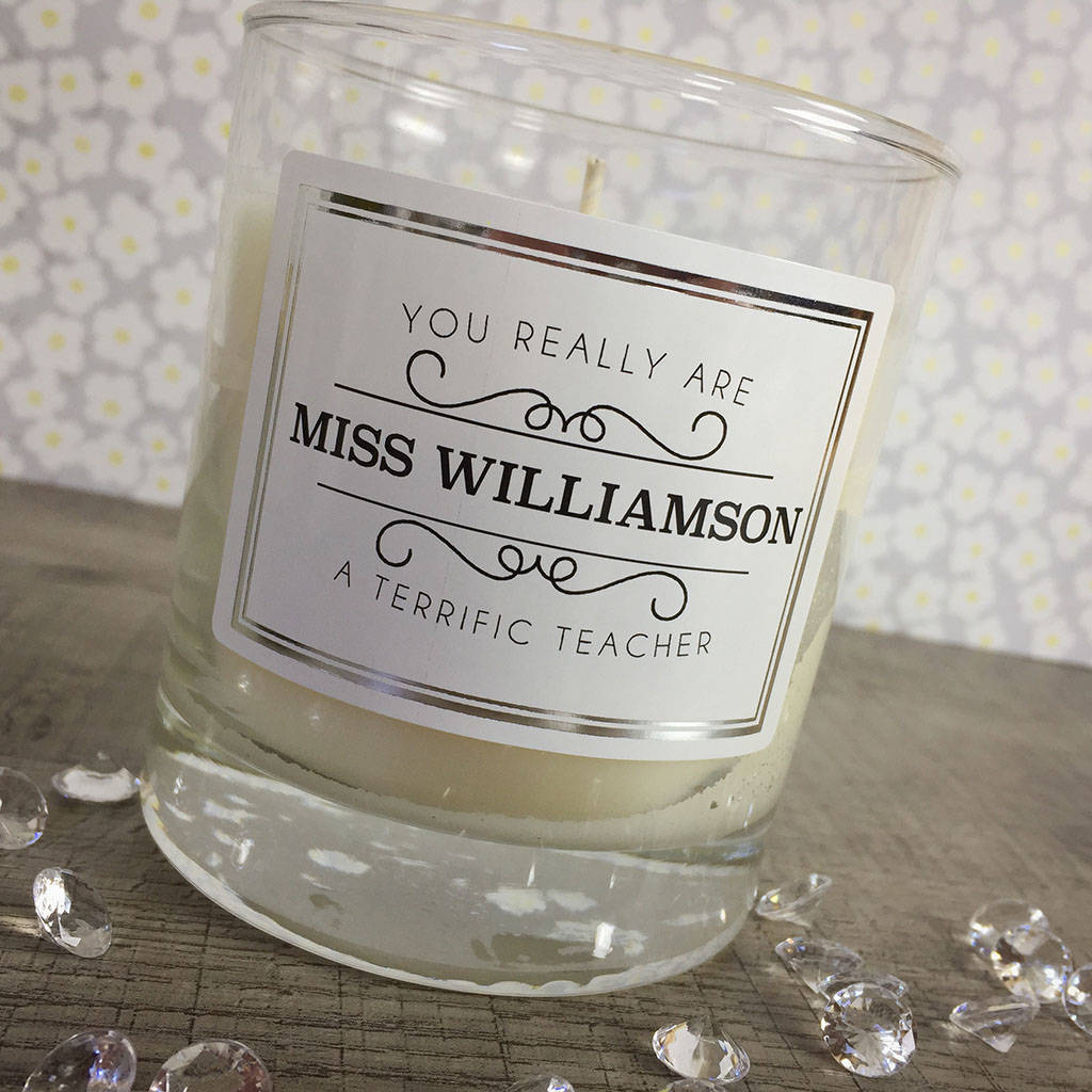 Personalised Teacher Candle By Intervino | notonthehighstreet.com