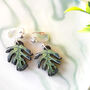 Monstera Deliciosa Leaf Plant Earrings, thumbnail 3 of 12