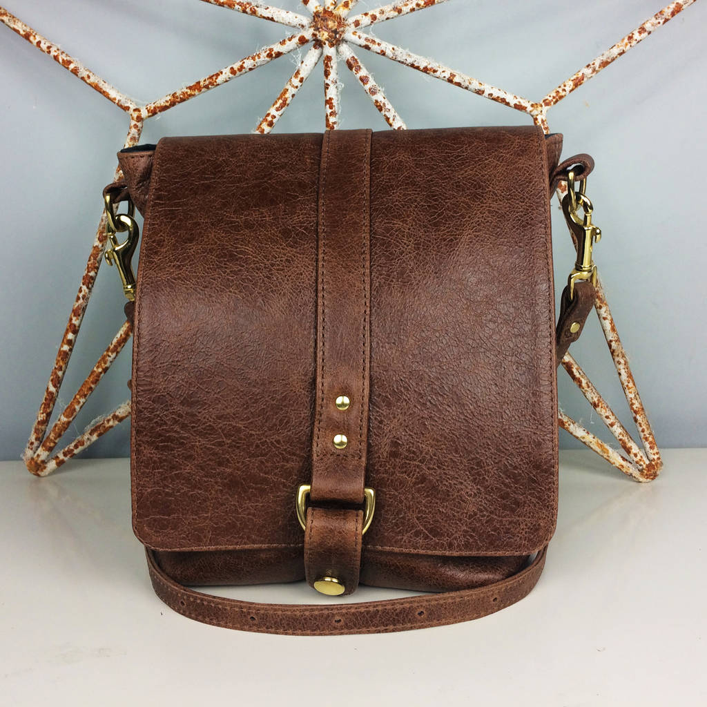 Brown Leather Merritt Messenger Bag By Debbie MacPherson Atelier ...