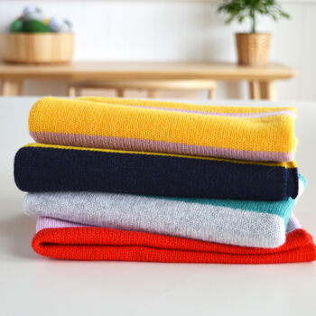 Easy Learn To Knit Stripe Blanket Kit, 9 of 10