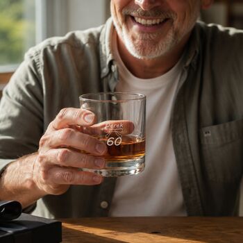 60th Birthday Engraved Whisky Glass, 2 of 10