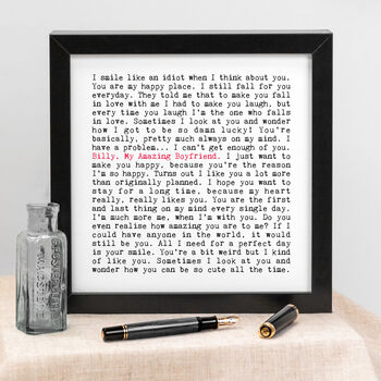 Boyfriend Quotes Gift Print, 2 of 8