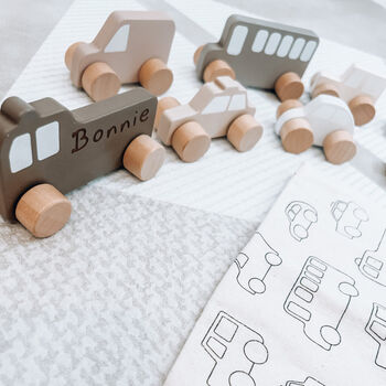 Personalised Wooden Neutral My First Car Push Toy, 3 of 8