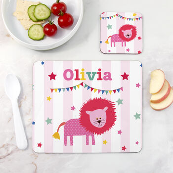 Personalised Children's Circus Lion Placemat Set, 2 of 4
